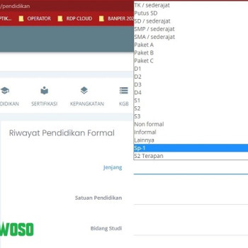 Cara Edit dan Tambah Riwayat Pendidikan Formal Guru di Websi